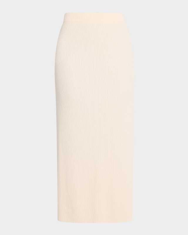 Ribbed Ankle-Length Skirt